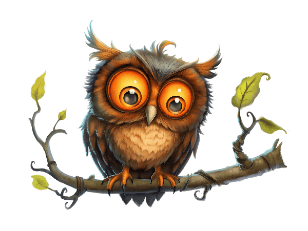 Cartoon Owl on Branch POD Design