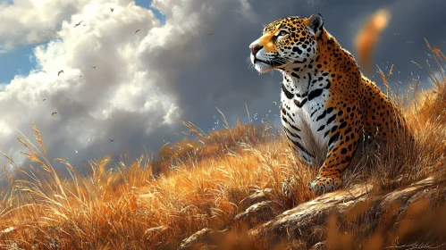 Leopard in Natural Savannah Habitat