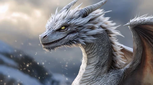 Fantasy Dragon Art: White Scale Majesty