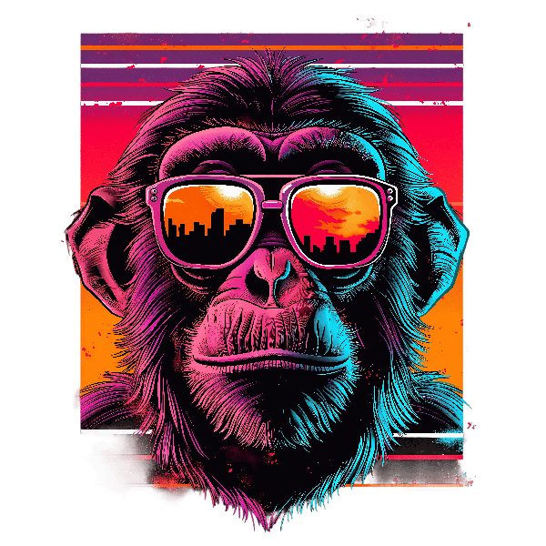 Cool Monkey Cityscape T-Shirt Art POD Design