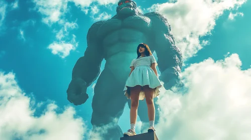 The Girl and the Giant Monster