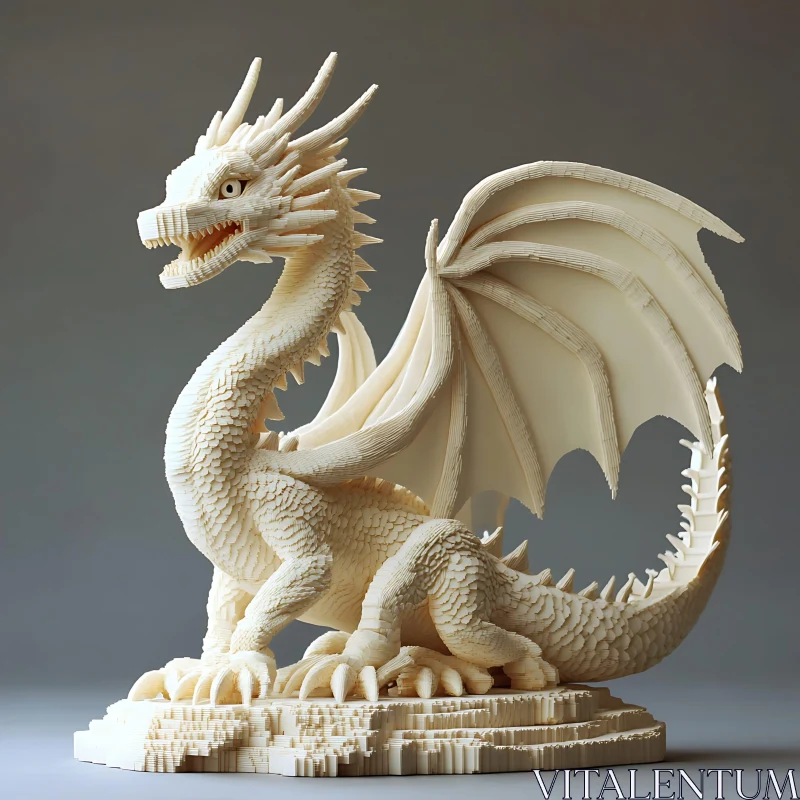 AI ART Detailed Dragon Figurine Art Piece