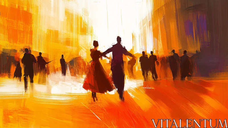 City Dancers Abstract Art AI Image