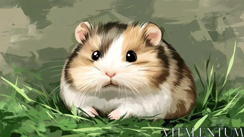 Sweet Hamster Illustration AI Image