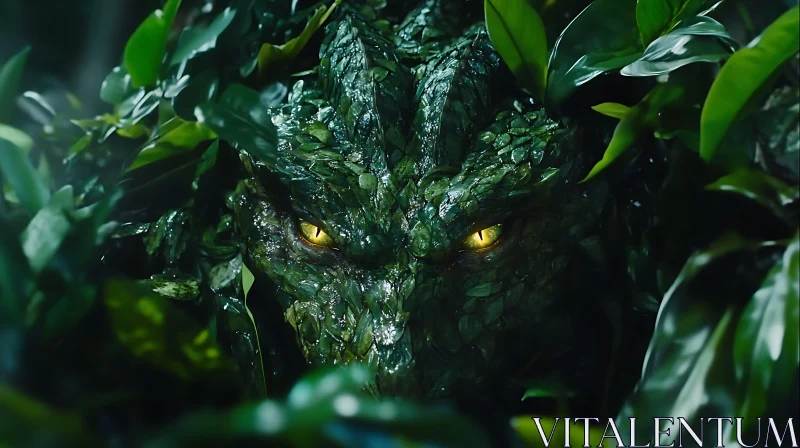 AI ART Leafy Dragon's Piercing Stare