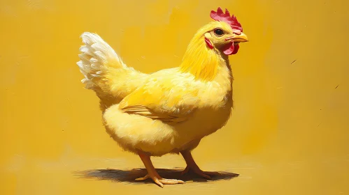 Hen in Yellow Artistic Rendering