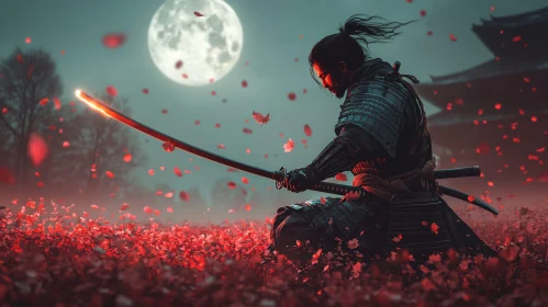 Warrior in Red Leaves