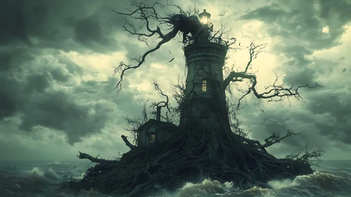 Stormy Lighthouse Island