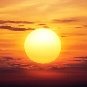 Radiant Sun Over Orange Clouds
