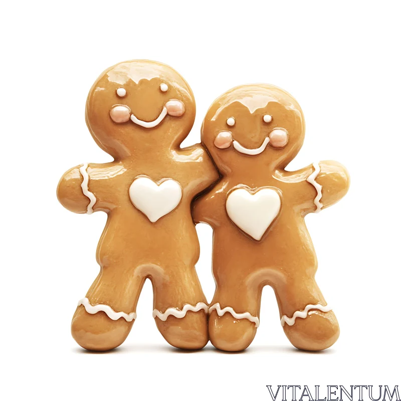 Gingerbread Couple Holiday Sweetness AI Image