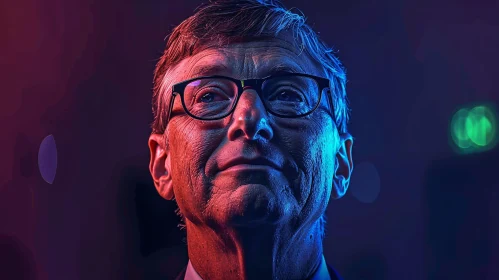 Bill Gates in Neon Lights