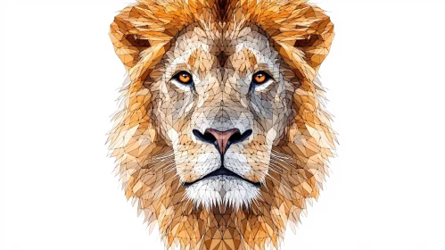 Lion in Polygonal Art Style