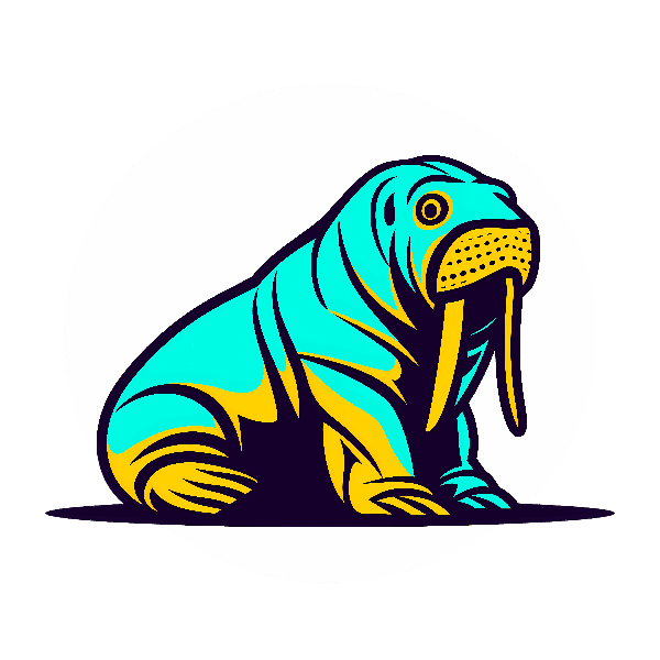 Colorful Walrus Art for Apparel POD Design