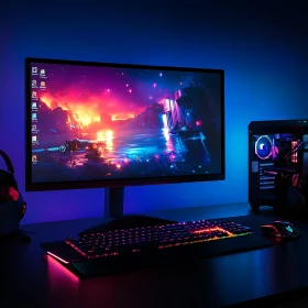 RGB Gaming Computer Setup