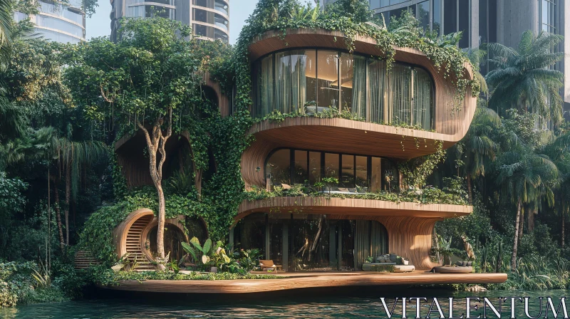 AI ART Luxurious House Seamlessly Blending with Nature