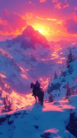 Sunset Horseback Mountain Vista