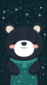 Starry Night Bear Illustration