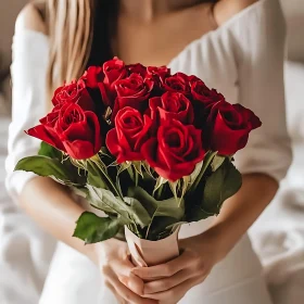 Scarlet Roses in Gentle Hands