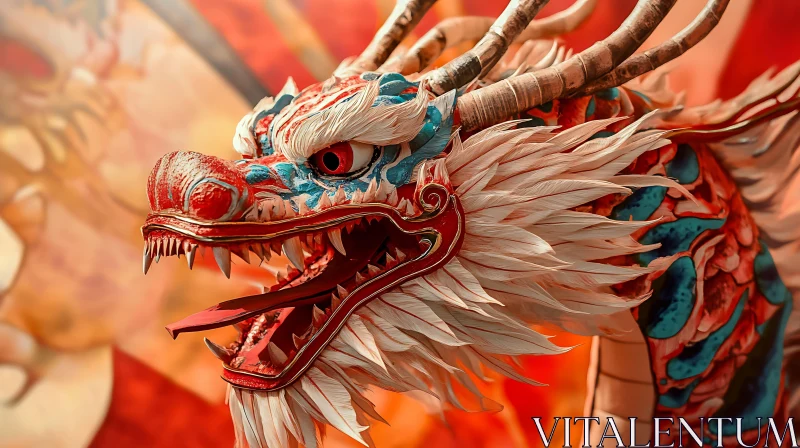 Detailed Dragon Head Illustration AI Image