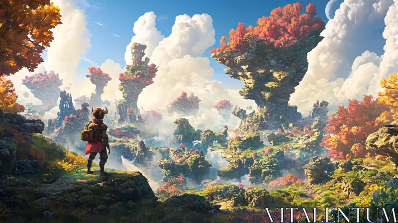 Autumnal Floating Islands AI Image