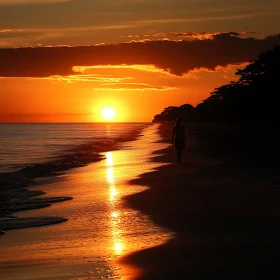 Sunset Stroll on the Beach