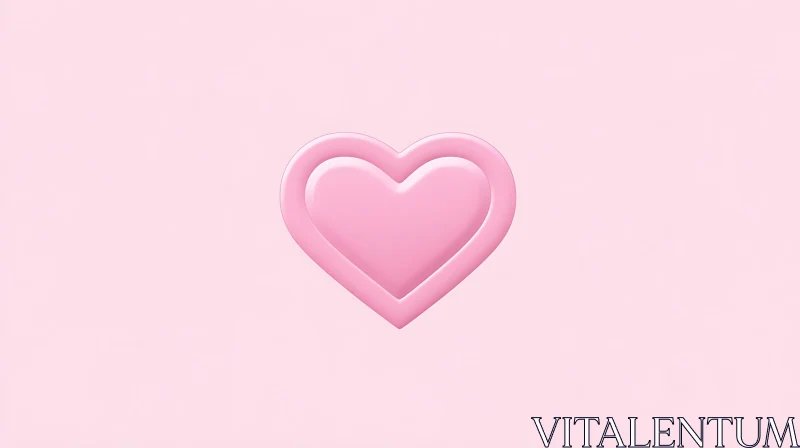 Pastel Pink Heart Symbol AI Image