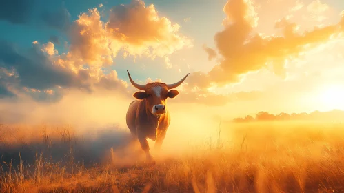 Cow in the Sunlit Landscape