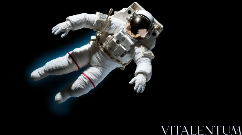 Astronaut Floating in Space on a Dark Background - Captivating Image AI Image