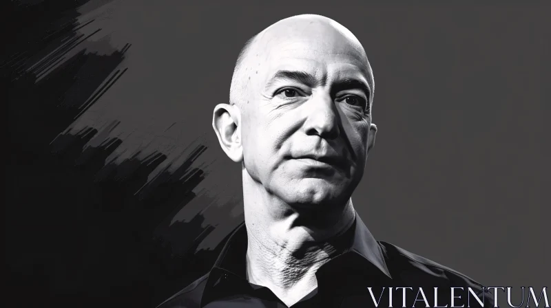 Jeff Bezos Monochrome Profile AI Image