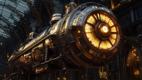 Mechanical Train in Steampunk Style
