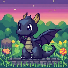 Enchanting Pixel Art Dragon Illustration