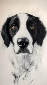 Expressive Dog Art in Monochrome