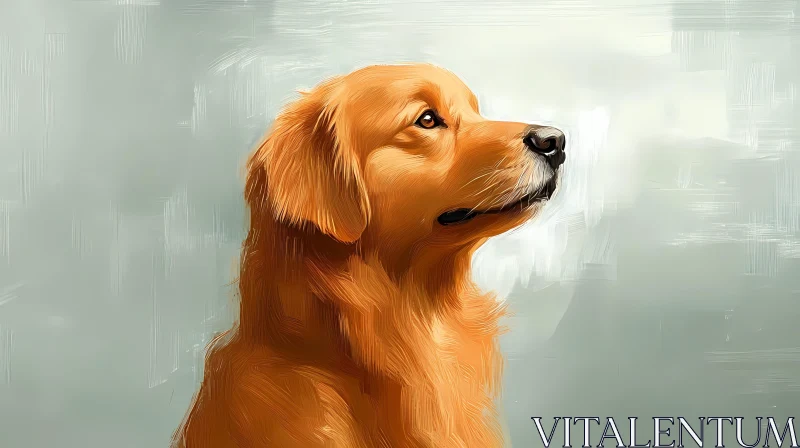 Profile of a Golden Retriever AI Image