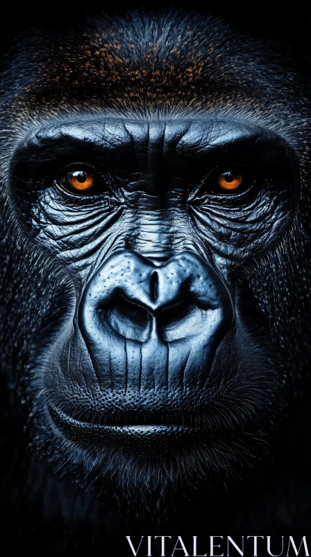 Closeup Wildlife Portrait of Gorilla AI Image