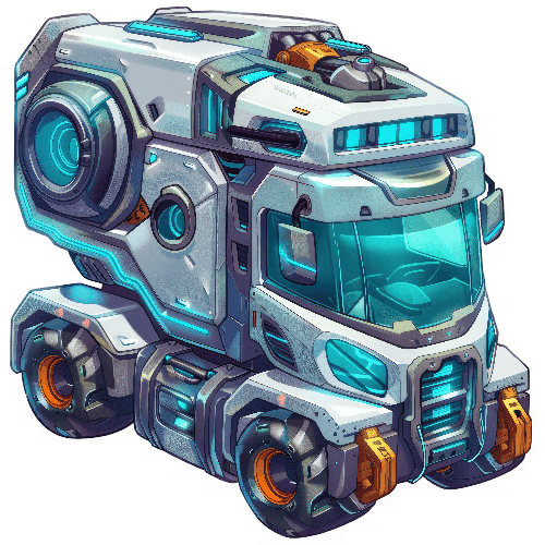 Futuristic Cartoon Truck Illustration for T-Shirt Design POD Design