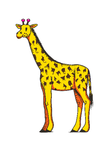 Playful Cartoon Giraffe Illustration for Kids Merchandise POD Design