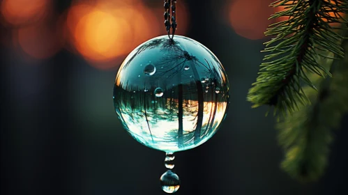 Surreal Atmosphere Glass Ornament with Water Droplet
