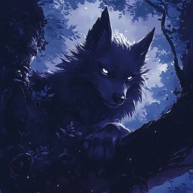 Wolf in Moonlight: A Forest Guardian