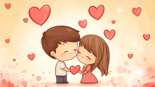 Cute Cartoon Love Illustration