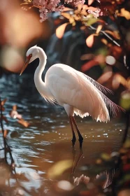 Serene White Heron in Natural Habitat