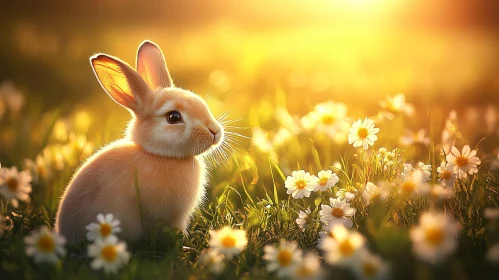 Bunny in a Sunlit Meadow