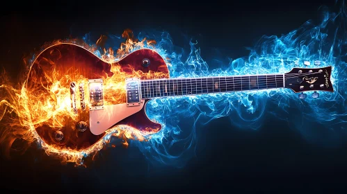 Guitar with Dual Flames Concept