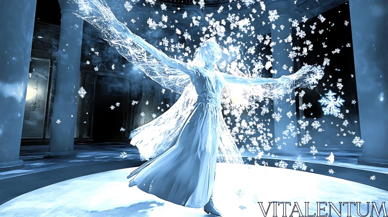 AI ART Frozen Majesty: An Ice Queen's Dance