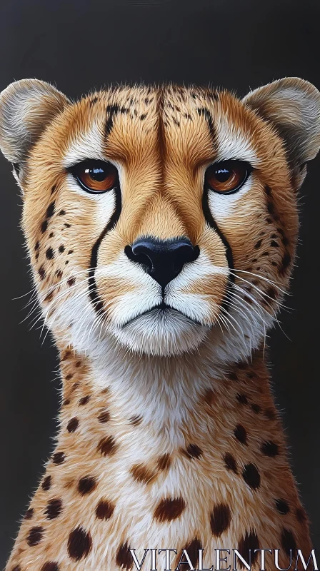 Amber-Eyed Cheetah Close-Up AI Image