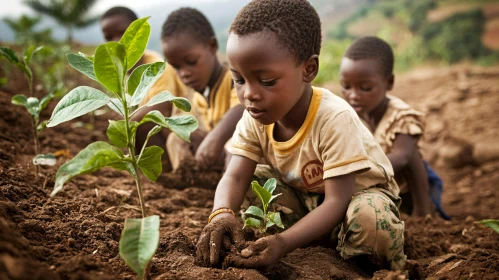 Young planters in the field