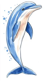 Graceful Watercolor Dolphin Art