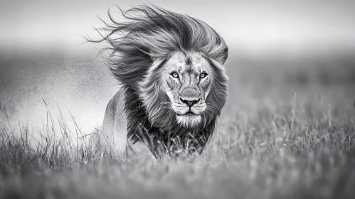 Lion Portrait in Black and White