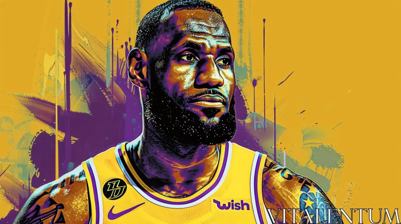 AI ART LeBron James Pop Art Illustration