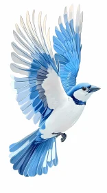 Graceful Blue Jay Illustration