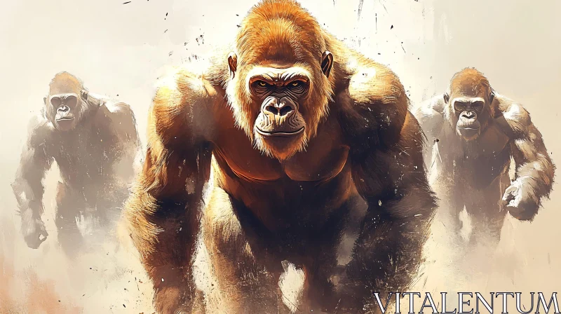 Rushing Gorillas AI Image